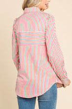 Striped Detailing Shirt-Rust