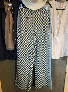 Annie Wear Drawstring Checkered Wide Leg Pants