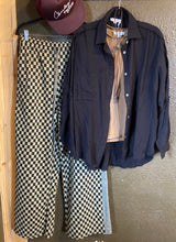 Annie Wear Drawstring Checkered Wide Leg Pants