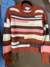 Color Block Round Neck Long Sleeve Sweater