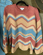 Multi Color Zig-Zag Round Neck Sweater