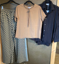 Annie Wear Drawstring Checkered Wide Leg Pants