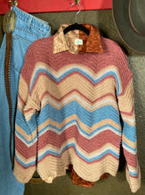 Multi Color Zig-Zag Round Neck Sweater