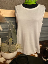 White Crew Neck Waffle Tank