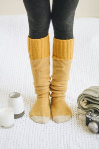 Hugo Knit Socks-Mustard